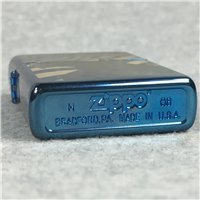 AMERICAN FLAG & EAGLE Polished Blue Sapphire Lighter (Zippo, 2008)  SEALED