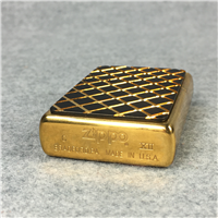 ZIPPO BLACK DIAMOND Emblem Polished Brass Lighter (Zippo, 1996)