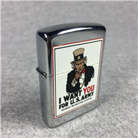 UNCLE SAM ARMY RECRUITMENT Polished Chrome Lighter (Zippo, 1996)
