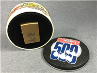 INDIANAPOLIS 500 MOTOR SPEEDWAY Emblem Brass Lighter in Collectors Tin (Zippo, 1994)  