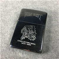 WILD WEST CHIEF SITTING BULL Laser Engraved Polished Chrome Lighter (Zippo, 1994)