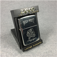 WILD WEST CHIEF SITTING BULL Laser Engraved Polished Chrome Lighter (Zippo, 1994)