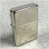 ZIPPO SILVER PLATE Lighter with Etched Corners Front & Back (Zippo, 1994)