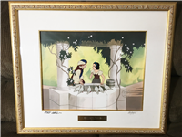 SNOW WHITE & PRINCE CHARMING AT WELL LE Framed Serigraph Signed Neil Justice (Disney)