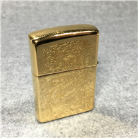 Camel WESTERN ETCH 22k Gold Plated Double Sided Lighter in Gift Tin (Zippo,1996)   