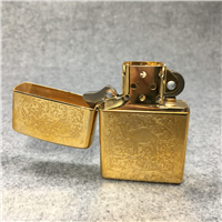 Camel WESTERN ETCH 22k Gold Plated Double Sided Lighter in Gift Tin (Zippo,1996)   