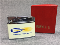 Vintage 1950s GM / DELCO RUBYLITE  700 "Forward From Fifty" Flat Advertising Lighter