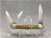 2011 CASE XX 6383 WH SS Art Deco Laser Etched Swell-Center Whittler Knife