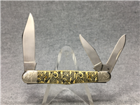 2011 CASE XX 6383 WH SS Art Deco Laser Etched Swell-Center Whittler Knife