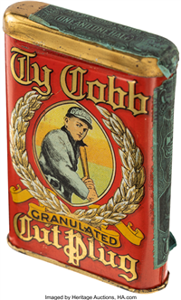 Ty Cobb Granulated Cut Plug Tobacco Tin (circa 1910)
