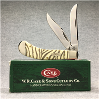 2005 CASE XX TB62110 SS Tony Bose Laser-Etched Zebra Natural Bone Small Saddlehorn Knife