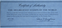 The 100 Greatest Stamps of the World Sterling Silver Miniature Collection   (Franklin Mint, 1981)