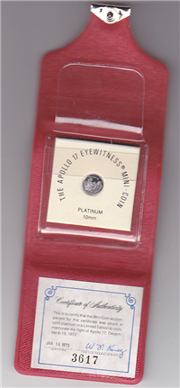 Apollo 17 Eyewitness Platinum Mini Coin (Franklin Mint, 1972)