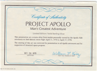 The Project Apollo Medals Collection    (Franklin Mint, 1970)