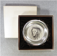 "Lion" by Bernard Buffet Limited Edition 8" Sterling Silver Plate  (Franklin Mint, 1976)
