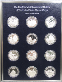 The Official Bicentennial History of the United States Marines Corps Commemorative Medals Set  (Franklin Mint, 1974)