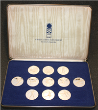 Official Commemorative Medals of the Sapporo XI Winter Olympics Games Silver Proof Set  (Franklin Mint, 1972)