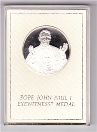 Franklin Mint  Pope John Paul I Eyewitness Medal (Sterling)