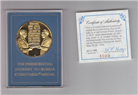 Franklin Mint  President Nixon's Journey For Peace to Russia Eyewitness Medal (Gold-plated)