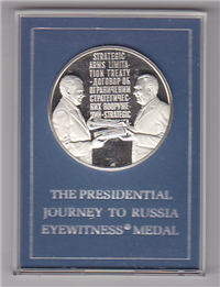 President Nixon's Journey For Peace to Russia Eyewitness Medal   (Franklin Mint, 1972)