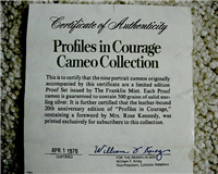 The John F. Kennedy Profiles In Courage Silver Cameo Collection  (Franklin Mint, 1978)