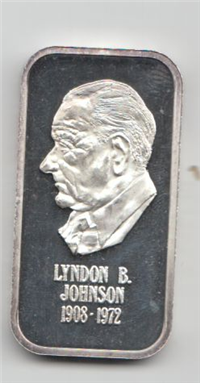 Lyndon B Johnson Commemorative Silver Ingot