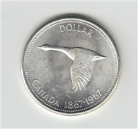 1967 CANADA Queen Elizabeth II Silver Dollar (RCM, 1967) Goose