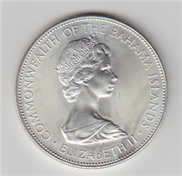 BAHAMAS ISLANDS 1971  $5 Five Dollars    Silver Coin KM 24