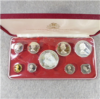 BAHAMAS ISLANDS 9 Coin Silver Proof Set  (Franklin Mint, 1972)