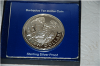 BARBADOS 1976 $10 Ten Dollar Proof    Silver Coin