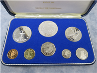 BARBADOS First National Coinage 8 Coin Silver Proof Set (Franklin Mint, 1973)