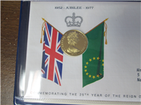 COOK ISLANDS Queen Elizabeth II $100 Gold Proof and First Day Cover KM #19  (Franklin Mint, 1977)