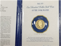(KM-25) 1979 COOK ISLANDS Tangaroa $100 Gold Proof in Sealed Cachet (9.76 grams .900 fine)