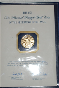 1976 MALAYSIA   200 Ringgit   Gold Coin 