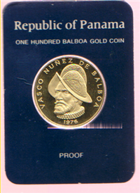 PANAMA 1976 100 Balboas Gold Coin KM #41