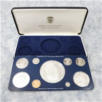 PANAMA 1975  9 Coins Silver Proof Set