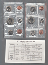 USA 10 Coins Uncirculated Mint Set  (U.S. Mint, 1985)