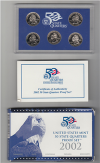 USA 5 Coins 50 State Quarters Proof Set (U.S. Mint, 2002)