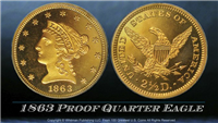 USA 1863Proof  $2.50 Gold Indian Head    