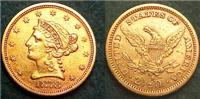 USA 1878S  $2.50 Gold Quarter Eagle   