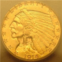 USA 1914  $2.50 Gold Indian Head    