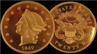 1849  $20 Gold Liberty Head    