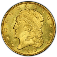 1830  $5 Gold Capped Bust    