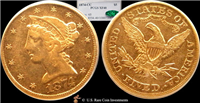 1874CC  $5 Gold Liberty Head    