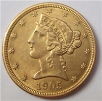 1905  $5 Gold Liberty Head    