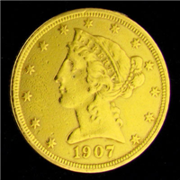 1907  $5 Gold Liberty Head    