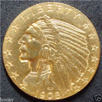 1908D  $5 Gold Indian Head    