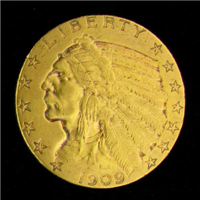 1909S  $5 Gold Indian Head    