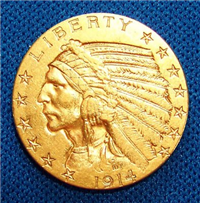 1914D  $5 Gold Indian Head    
