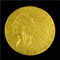 1914S  $5 Gold Indian Head    
